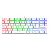 Redragon K552W-RGB Kumara Red Switch Rainbow TKL TR Q Mekanik Beyaz Kablolu Gaming (Oyuncu) Klavye