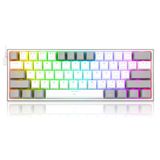 Redragon K617 Fizz RGB Red Switch Kablolu Gri / Beyaz Compact Gaming (Oyuncu) Klavye