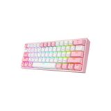 Redragon K617-RGB 16,8 Milyon RGB Aydınlatma, Red Switch Fizz%60 Q Türkçe Kablolu Mekanik Oyuncu Klavyesi Beyaz Pembe