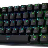 Redragon K630 Dragonborn %60 kablolu RGB oyun klavyesi, 61 tuşlu kompakt mekanik klavye, mavi dokunmatik şalterli, profesyonel sürücü desteği, siyah