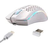 Redragon Mouse Gamer Storm Pro M808W-KS Beyaz Kablosuz, Petek Şekli, Kablosuz, 2.4ghz, USB Dongle/usb Kablola