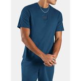 Reebok 100253070 Sılıcone Badge T-Shırt Mavi Yuvarlak Yaka Regular Fit Düz Erkek T-Shirt - 2XL