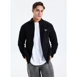 Reebok Cn 10904 Pıer Polar Fz Siyah Regular Fit Düz Erkek Zip Ceket - 2XL