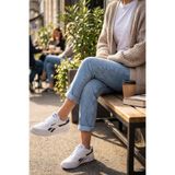 Reebok Günlük Spor Ayakkabı - Retro Tasarım Siyah Şeritli Sneaker, 32, Rbk6089-C1, Beyaz, Kadın