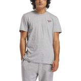 Reebok Id Small Logo Tee Gri Erkek Kısa Kol T-Shirt - Gri - Kırmızı