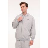 Reebok New Id Reg Fz Gri Erkek Eşofman Üstü - 2XL - Gri-Kırmızı