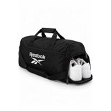 Reebok Unisex Siyah Spor Çantası Ayakkabı Bölmeli Omuz Askılı Fitness Antrenman Çantası 55X25X25CM