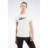 Reebok Vector Desenli Beyaz Kadın Kısa Kol T-Shirt Rahat Kesim ve Nefes Alabilir Kumaş