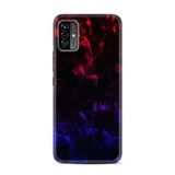 Reeder P13 Pro Max Lite 2022 ile Uyumlu Kılıf Silikon Desen Boyun Askılı Blue Red Fire 1637