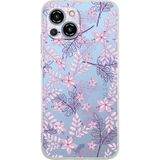 Reeder S23 Pro Max Uyumlu Kamera Korumalı Floral Pudra Tasarımlı Şeffaf Silikon Kılıf