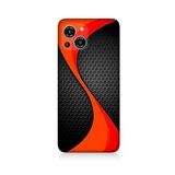 Reeder s23 Pro Max Uyumlu Turuncu Siyah Karbon Desenli Silikon Kılıf