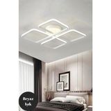 Reel Avize - 50 cm Novem Kare Led Model- Beyaz Kasa - 3 Renk Kumandalı