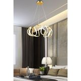 Reel Avize - Badem 6'lı LED Avize -Gold Kasa - 3 Renk Kumandalı