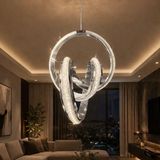 Reel Avize Izgili Profil Trend - Imza LED Avize Kristal Silikonlu - 3 Renk - Krom Kasa