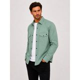 Reeport Uzun Kol Büyük Beden Erkek Kot Gömlek - 7644 - Yeşil - 5XL