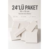 Ref-San 10x10cm Karo - Seramik Bisküvi 24'lü (Ham Ürün)