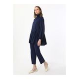 Refka Pilise Detaylı Fermuarlı Tunik & Pantolon Takım - Lacivert - Refka Exclusive