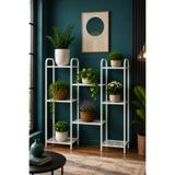 reflekta 8 Raflı Metal Çiçeklik Dekoratif Saksılık Metal Gövde Metal Raf Bahçe Mobilyası