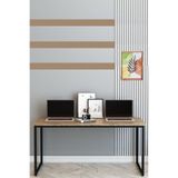 reflekta Atlantik Çam Siyah Metal Ayaklı 60x160 Çalışma Masası Ofis Masası Oyuncu Masası Yemek Masası