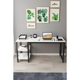 Reflekta Çalışma Masası Kitaplıklı Raflı Büyük Boy 60x160 - Beyaz - 60*160