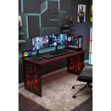 reflekta Gaming Masa Oyuncu Masası Lazer Desen Ayaklı Çalışma Masası Masa 60x140