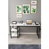 reflekta Kitaplıklı Raflı Beyaz Büyük Boy Çalışma Masası 60x160 Cm. | Bilgisayar Masası | Ofis Masası |
