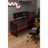 reflekta Lazer Desenli Oyuncu Masası - Bilgisayar Masası - Gamer Masası - Gaming Masa 60x140 Cm