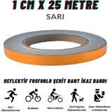 Reflektif Fosforlu Şerit Bant 1 Cm x 25 Metre Sarı İkaz Bandı GLZ03902722