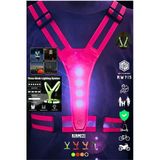 Reflektif Işıklı Yelek Kırmızı Fosforlu Neon Bisiklet, Motosiklet,Scooter Gece İkaz Uyarı Yeleği