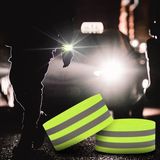 Reflektif Kolluk Bacak ve Bel Sarı Fosfor Neon Bisiklet, Motosiklet,scooter Gece Ikaz Uyarı Bandı