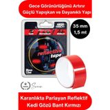 #ReflektifBant Reflektif Kedi Gözü Bant Kırmızı 35mm 1,5 Metre Motosiklet Bisiklet Otomobil Dorse Rö