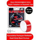 #Reflektifbant Reflektif Kedi Gözü Bant Kırmızı 35Mm 1,5 Metre Motosiklet Bisiklet Otomobil Dorse Römork Güvenlik Şeridi