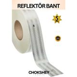 Reflektör Bant Beyaz Reflektif Bant Ikaz Band 50MMX5MT 5 Adet