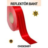 Reflektör Bant Kırmızı Reflektif Bant Ikaz Band 50MMX5MT 10 Adet