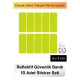 #Reflektör Reflektör Honeycomb Reflektif Güvenlik Bandı Altıgen Petek Dokulu 10 Adet Sticker Seti Yansıtıcı Bant Araç Mo