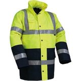 Reflektörlü 300D Oxford Çift Renk Parka Yağmurluk Sarı