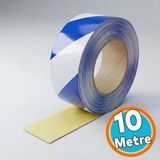 Reflektörlü Bant 5Cm X 10 Metre Mavi Beyaz Gece Görünürlüğü Artıran Güçlü Yapışkanlı Güvenlik Uyarı Şeridi
