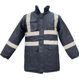 Reflektörlü Oxford Parka Lacivert Iş Montu - 0-Lacivert - S
