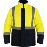 Reflektörlü Oxford Parka Sarı Lacivert Iş Montu - Sarı - Lacivert