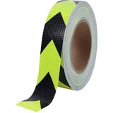 Reflektörlü Reflektif 10 Metre Fosforlu Çok Amaçlı Şerit Bant Sarı-Siyah Ikaz Bandı 10 Metre x 5cm