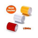 Reflektörlü Reflektif Fosforlu Şerit Bant Ikaz Bandı 1 Metre