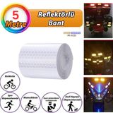 Reflektörlü Reflektif Fosforlu Şerit Bant Petekli Reflekte İkaz Bandı 5 Cm X 5 Metre Beyaz