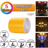 Reflektörlü Reflektif Fosforlu Şerit Bant Petekli Reflekte İkaz Bandı 5 Cm X 5 Metre Sarı