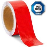 Reflektörlü Reflektif Şerit Bant Tüvtürk Uyumlu C E1 Onaylı Bant Kırmızı - 1 Metre Şerit Bant