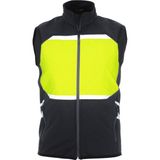 Reflektörlü Softshell Motosiklet ve Iş Güvenliği Yeleği - Mat Siyah - Neon Yeşil