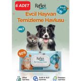 Reflex Care Alaçatı Ice Kokulu Kedi ve Köpekler için Çok Amaçlı Temizleme Mendili*6 PAKET