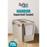 Reflex Care Handor Kapalı Kedi Tuvaleti Bej Renkli Ergonomik Yapı ve Koku Filtresi ile 57,5 x 43,5 x 39 Cm - 58 x 53 x 51 cm