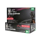 Reflex Flex Eldiven Tek Kullanımlık Pudrasız Siyah Eldiven 100'lü