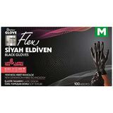 Reflex Flex Siyah Pudrasız TPE Eldiven Medium 100'lü