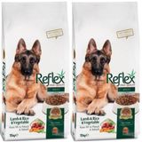Reflex Kuzu Etli Pirinçli Sebzeli Yetişkin 2x15 kg Köpek Maması